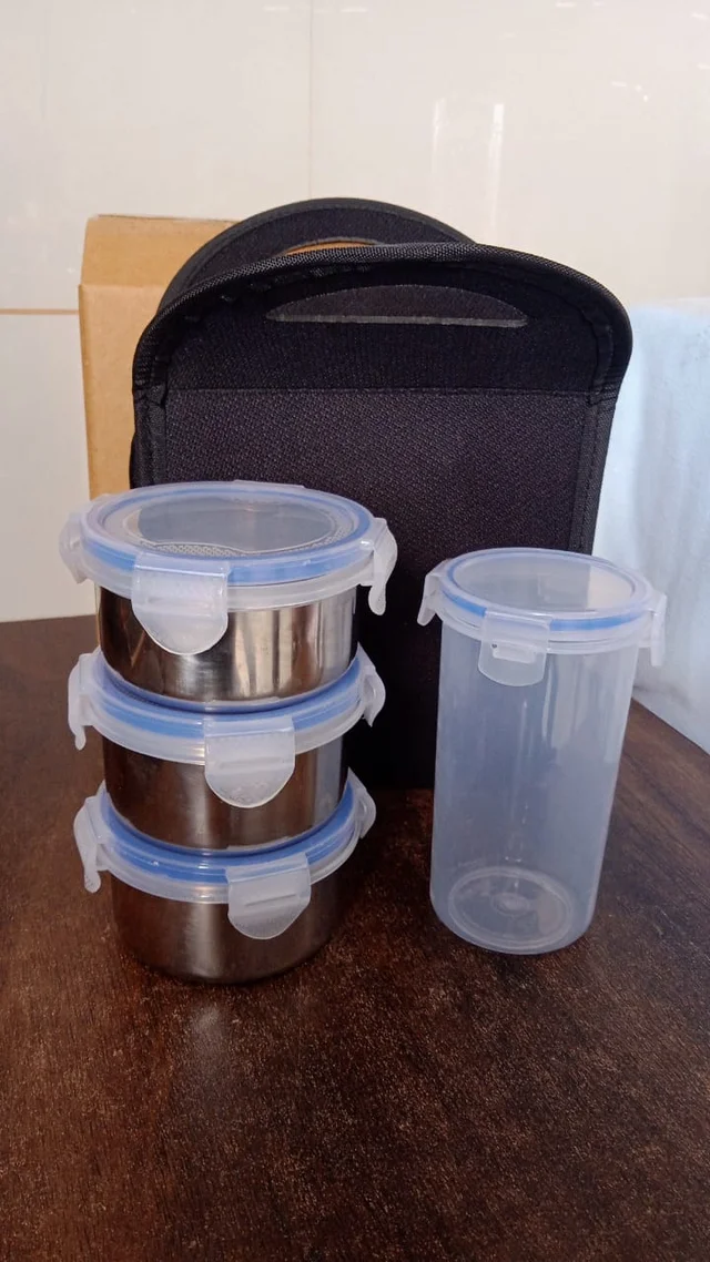 Stainless Steel Lunch Box Set – Airtight & Leakproof 4-Piece | Lunchie Bunchie
