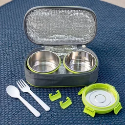 Stainless Steel Lunch Box Set – Durable & Leakproof with Carry Bag