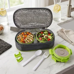 Stainless Steel Lunch Box Set – Durable & Leakproof with Carry Bag