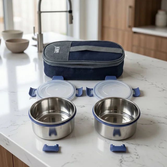 Stainless Steel Lunch Box Set – Leakproof & Insulated for Daily Use