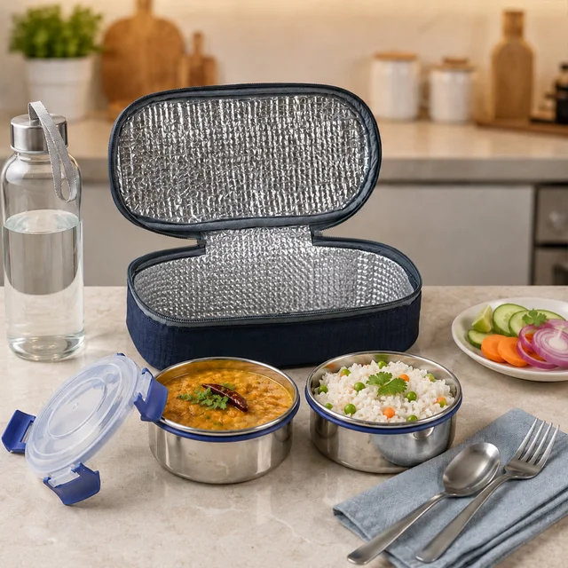 Stainless Steel Lunch Box Set – Leakproof & Insulated for Daily Use
