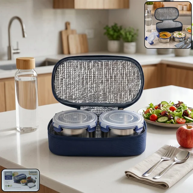 Stainless Steel Lunch Box Set – Leakproof & Insulated for Daily Use
