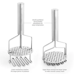 Stainless Steel Masher – Durable Hand Smasher for Kitchen | Mini Bubbles