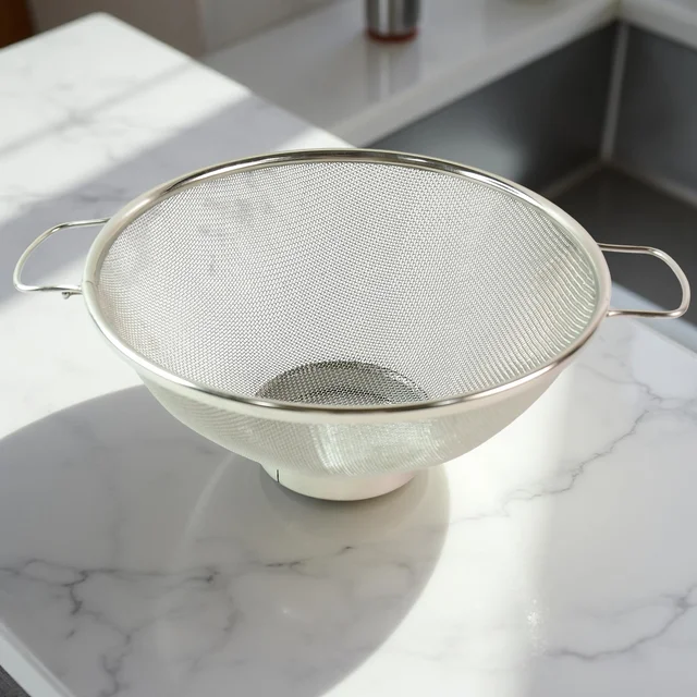 Stainless Steel Mesh Colander – Durable Kitchen Strainer with Handles