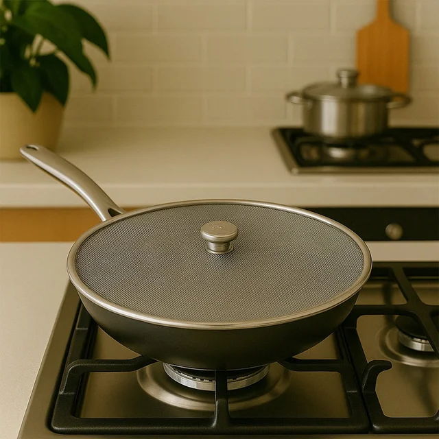 Stainless Steel Mesh Splatter Guard – Safe & Mess-Free Frying