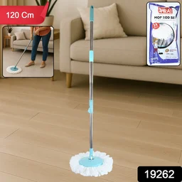 Stainless Steel Mop Rod – Adjustable 120 cm with Microfiber Head