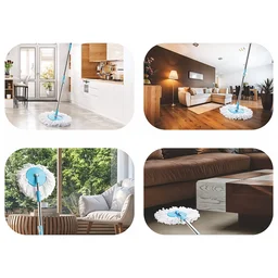 Stainless Steel Mop Rod – Adjustable 120 cm with Microfiber Head