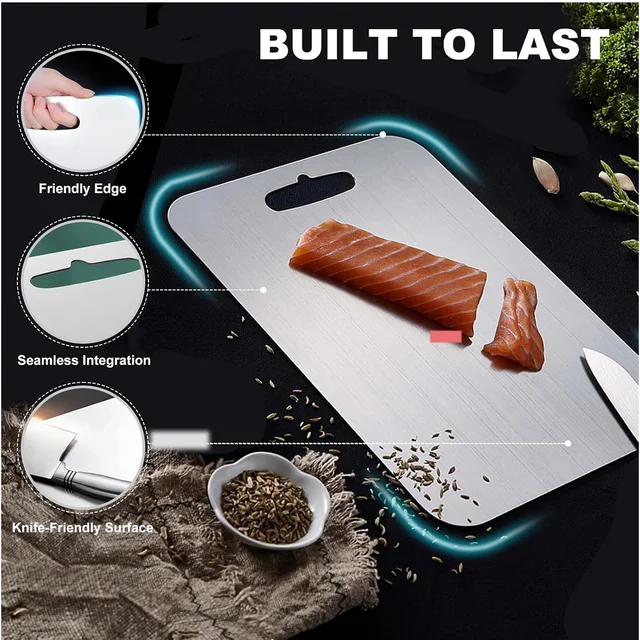 Stainless Steel Multipurpose Chopping Board – Large & Durable