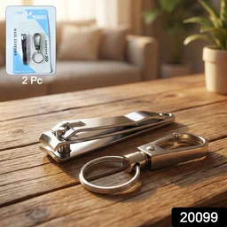 Stainless Steel Nail Clippers – Compact Set with Keychain Holder