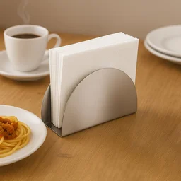 Stainless Steel Napkin Holder – Sleek Half-Moon Design