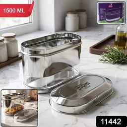 Stainless Steel Oval Canister – Airtight Food Storage for Freshness