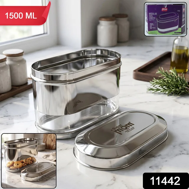 Stainless Steel Oval Canister – Airtight Food Storage for Freshness
