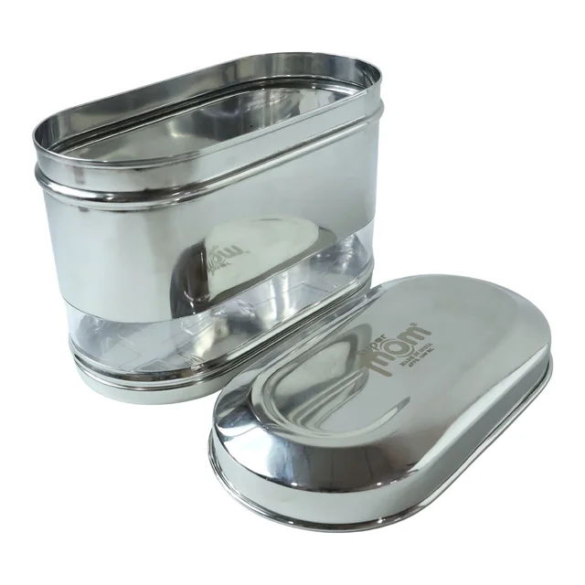 Stainless Steel Oval Canister – Airtight Food Storage for Freshness