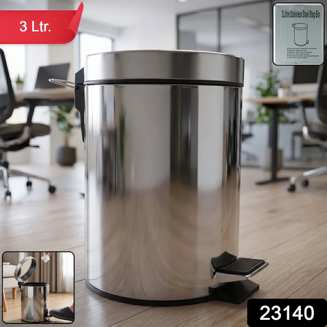 Stainless Steel Pedal Dustbin – Compact & Hygienic Waste Disposal