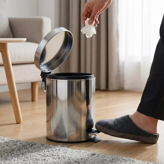 Stainless Steel Pedal Dustbin – Compact & Hygienic Waste Disposal