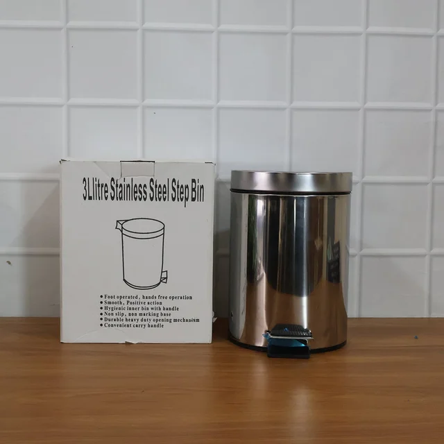 Stainless Steel Pedal Dustbin – Compact & Hygienic Waste Disposal