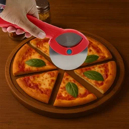 Stainless Steel Pizza Cutter – Ergonomic Grip & Sharp Rotary Blade