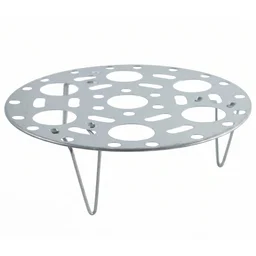 Stainless Steel Round Egg Steamer Rack Folding Trivet Stand for Pot (1 Pc)