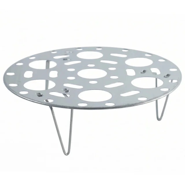 Stainless Steel Round Egg Steamer Rack Folding Trivet Stand for Pot (1 Pc)