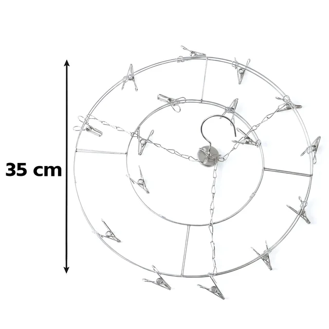 Stainless Steel Round Multi Clip Drying Hanger for Socks and Underwear (1 Pc)
