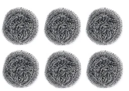 Stainless Steel Scrubber – Heavy-Duty Utensil Cleaning (6 Pack) | Velvet Wipe