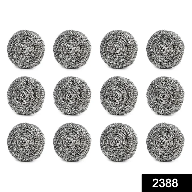 Stainless Steel Scrubber – Round, Heavy Duty (Pack of 12) | Indo Glow