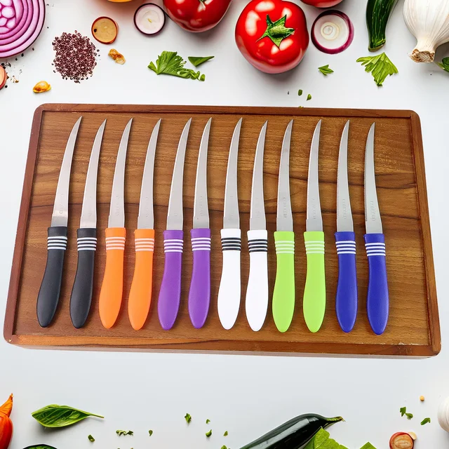 Stainless Steel Serrated Knife Set – 12-Piece Multipurpose Kitchen Cutlery