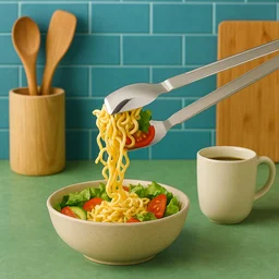 Stainless Steel Serving Tong – 2-in-1 Pasta & Salad Tool