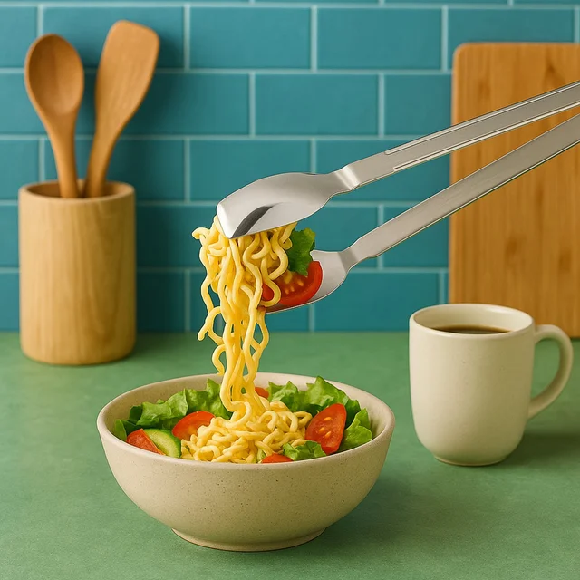 Stainless Steel Serving Tong – 2-in-1 Pasta & Salad Tool