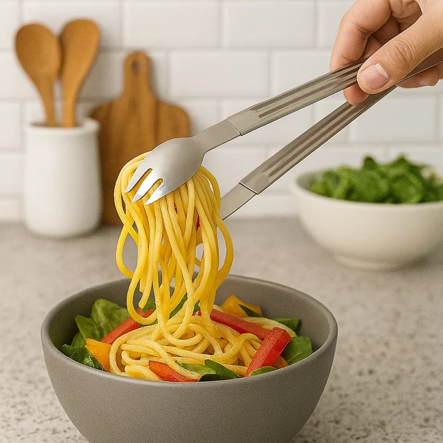 Stainless Steel Serving Tong – 2-in-1 Pasta & Salad Tool