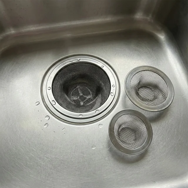 Stainless Steel Sink Drain Strainer Set – Prevents Clogs & Odors