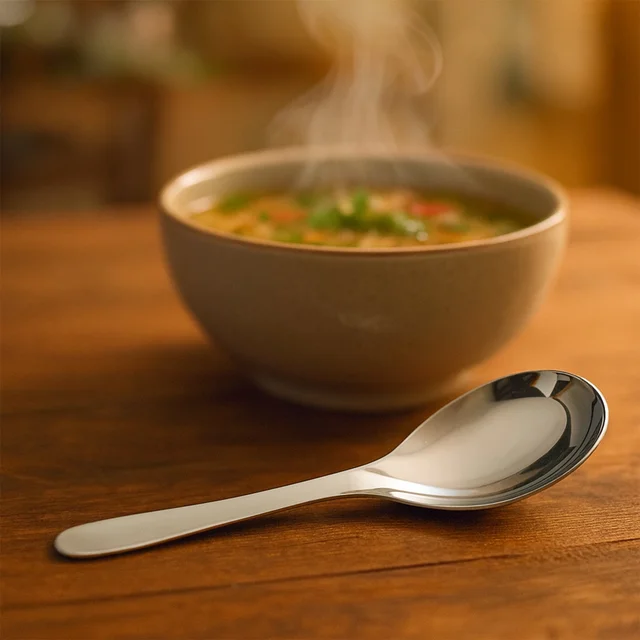 Stainless Steel Soup Spoon Set – Heavy Duty 6-Piece Dining Spoons