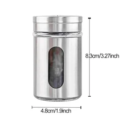 Stainless Steel Spice Jar – 2-in-1 Dual Dispensing with Window