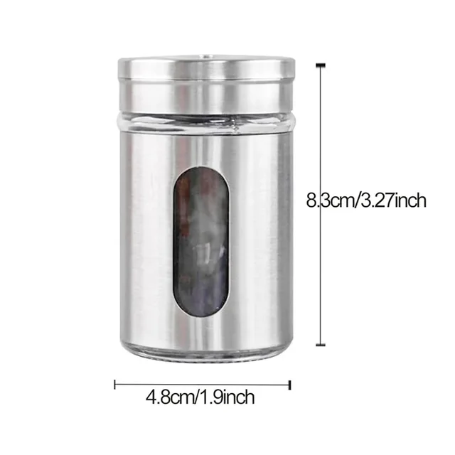 Stainless Steel Spice Jar – 2-in-1 Dual Dispensing with Window