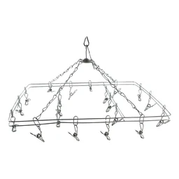 Stainless Steel Square Multi Clip Drying Hanger for Socks, Baby Clothes (1 Set)