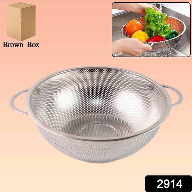 Stainless Steel Strainer Bowl – Multipurpose Kitchen Tool | Indo Glow
