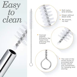 Stainless Steel Straws – Reusable Bent Set with Brush | Siplix