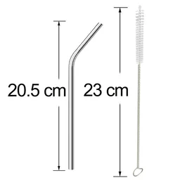 Stainless Steel Straws – Reusable Bent Set with Brush | Siplix
