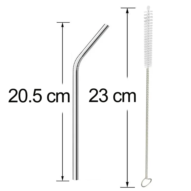 Stainless Steel Straws – Reusable Bent Set with Brush | Siplix