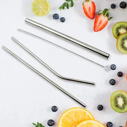 Stainless Steel Straws – Reusable Set with Travel Case | Happy Bathers