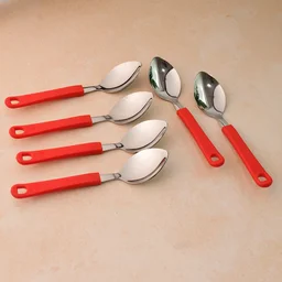 Stainless Steel Table Spoon Set – Durable, Comfortable Grip (6 Pc)
