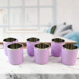 Stainless Steel Tea Cup Set – Elegant 200 ml Double Wall Design