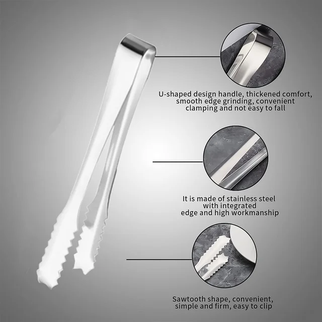 Stainless Steel Tongs – 13cm Ice & Sugar Serving | Quickslice