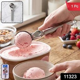 Stainless Steel Trigger Release Ice Cream Scoop Cookie Dough Scoope...