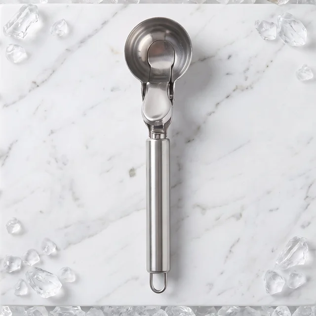 Stainless Steel Trigger Release Ice Cream Scoop Cookie Dough Scoope...