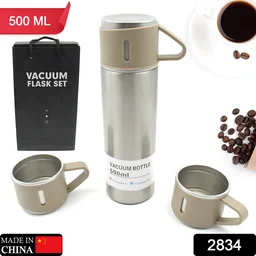Stainless Steel Vacuum Flask Set – Keeps Drinks Hot & Cold 12h