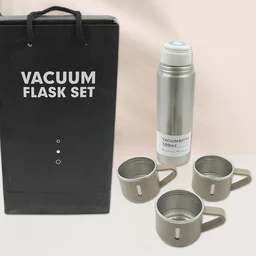 Stainless Steel Vacuum Flask Set – Keeps Drinks Hot & Cold 12h