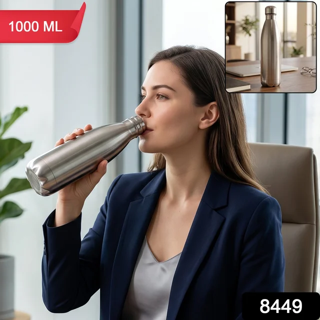Stainless Steel Vacuum Insulated Water Bottle 1000 ML Hot Cold Flask (1 Pc)