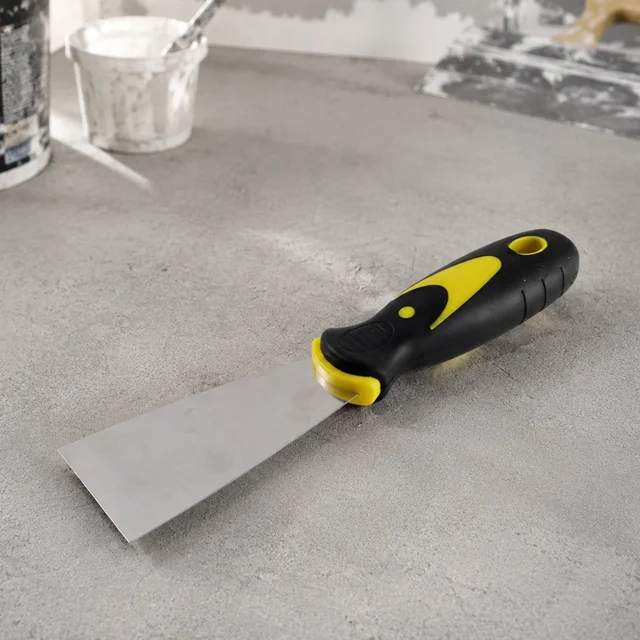 Stainless Steel Wide Blade Putty Knife Scraper with Ergonomic Handle (1 Pc)