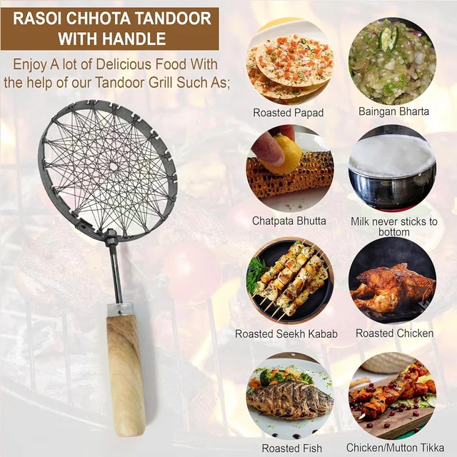 Stainless Steel Wire Skimmer – Heat-Resistant Wooden Handle